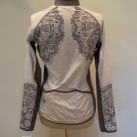 Canari Womens Gray White Long Sleeve Cycling Shirt/ Beautiful Print / Size XL - Picture 11 of 13
